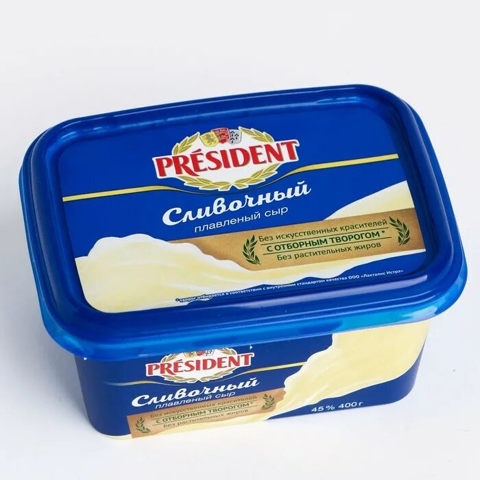 President сыр сливочный 45% 400г. Плавленый сыр President сливочный 45% 400 г.