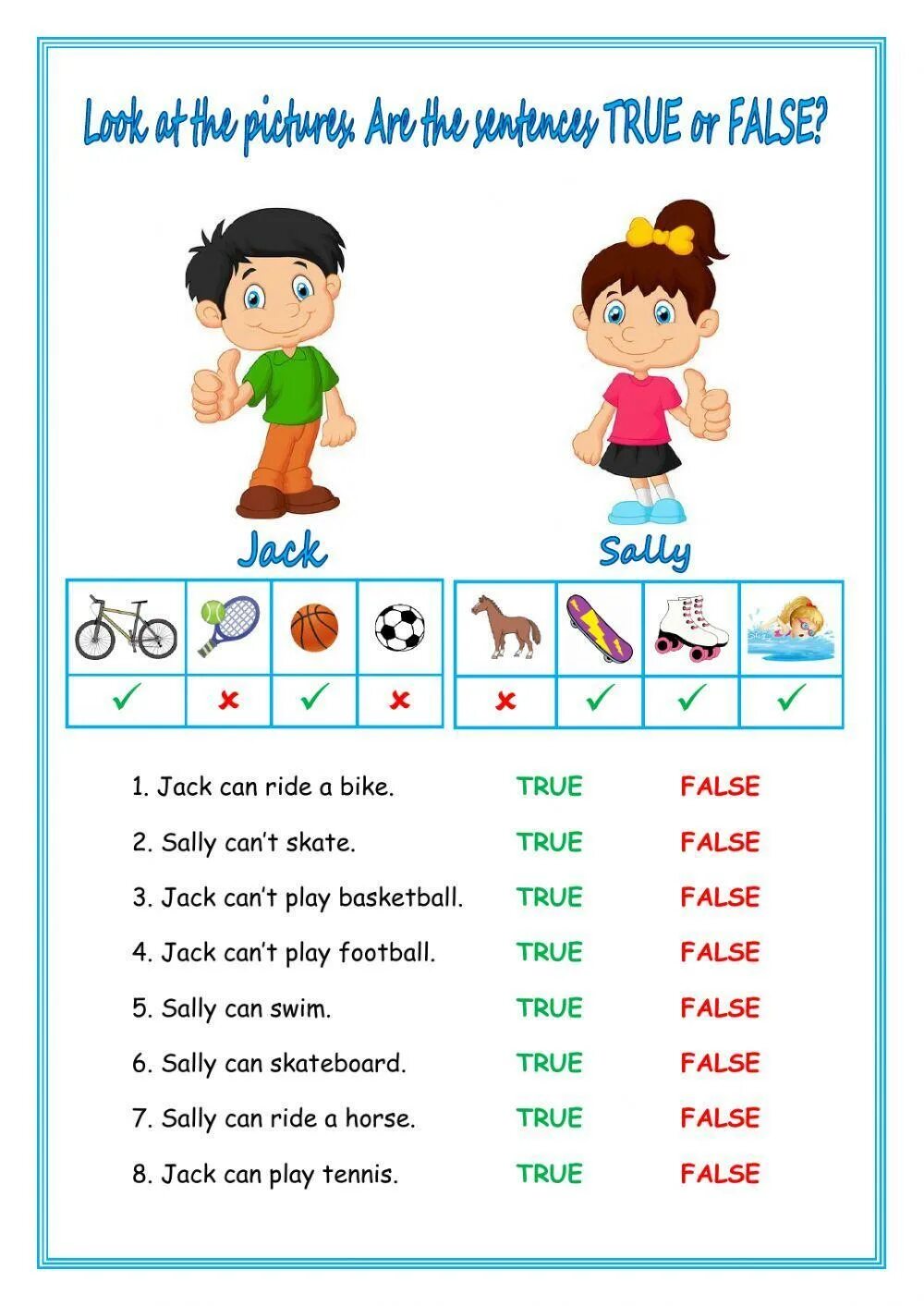 Exercise 1 true or false. Can can`t for kids. урок английского can cant. can can&#039;t упражнения. задания true or false по английскому.