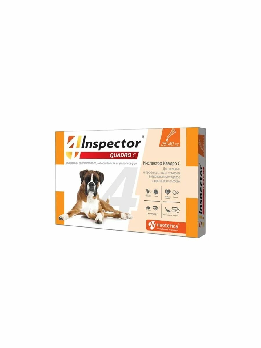 Inspector quadro tabs цены. Капли от блох Inspector для собак. Инспектор Квадро капли для собак. Inspector total c для собак от 4 до 10. Инспектор Квадро с капли для собак 10-25кг.