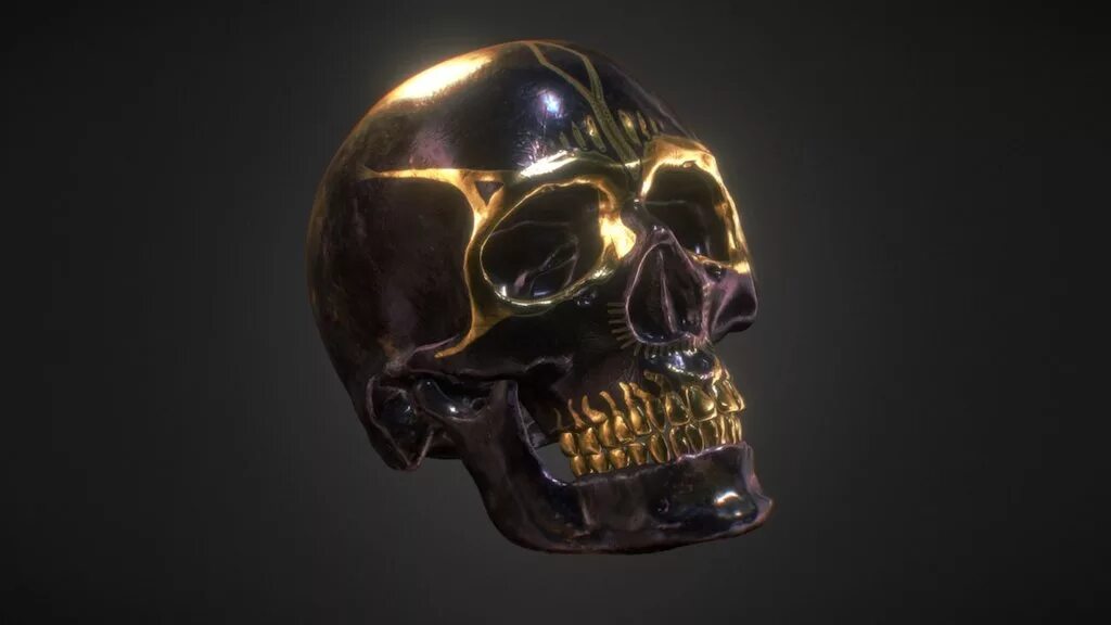 Металлический череп. Золотой череп. Череп золото. Черный череп.