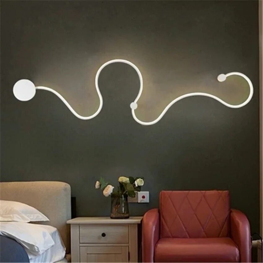 Светильники Minimalist Creative Wall Lamp. Светильник настенный. Светодиодные светильники на стену. Гибкий светильник на стену. Декоративный светильник на стену