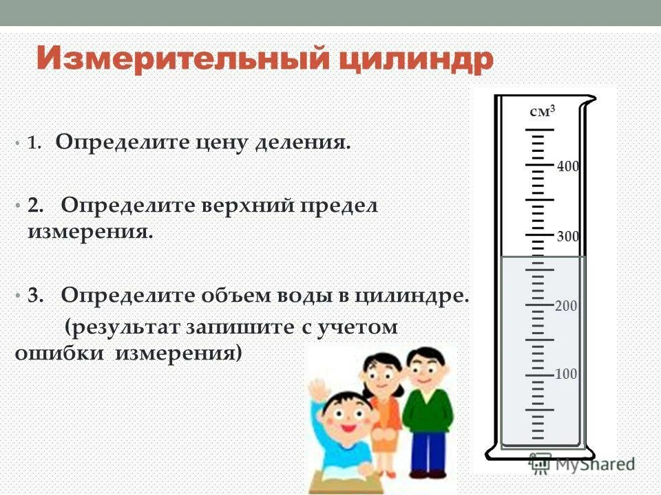 Определите цену деления шкалы измерительного цилиндра