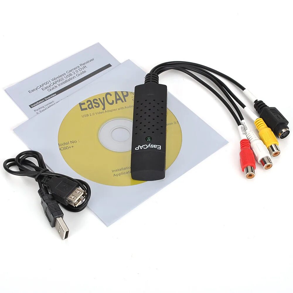 Easycap usb 2. 0 видеозахвата easycap оцифровка видеокассет. карта видеозахвата usb 2. карта видеозахвата для оцифровки кассет vhs. Easycap адаптер для видео и аудио - usb 2.