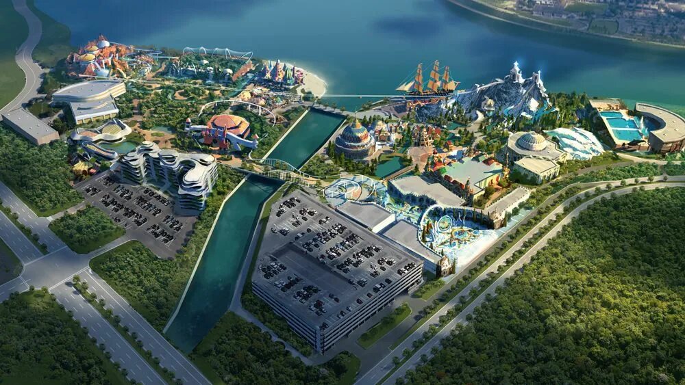 Тематический парк хонкай. Haichan Ocean Park Shanghai. Диснейленд Шанхай аттракционы. Тематический парк сонсепт. Парк аттракционов Shanghai Shimao Elf City Theme Park..