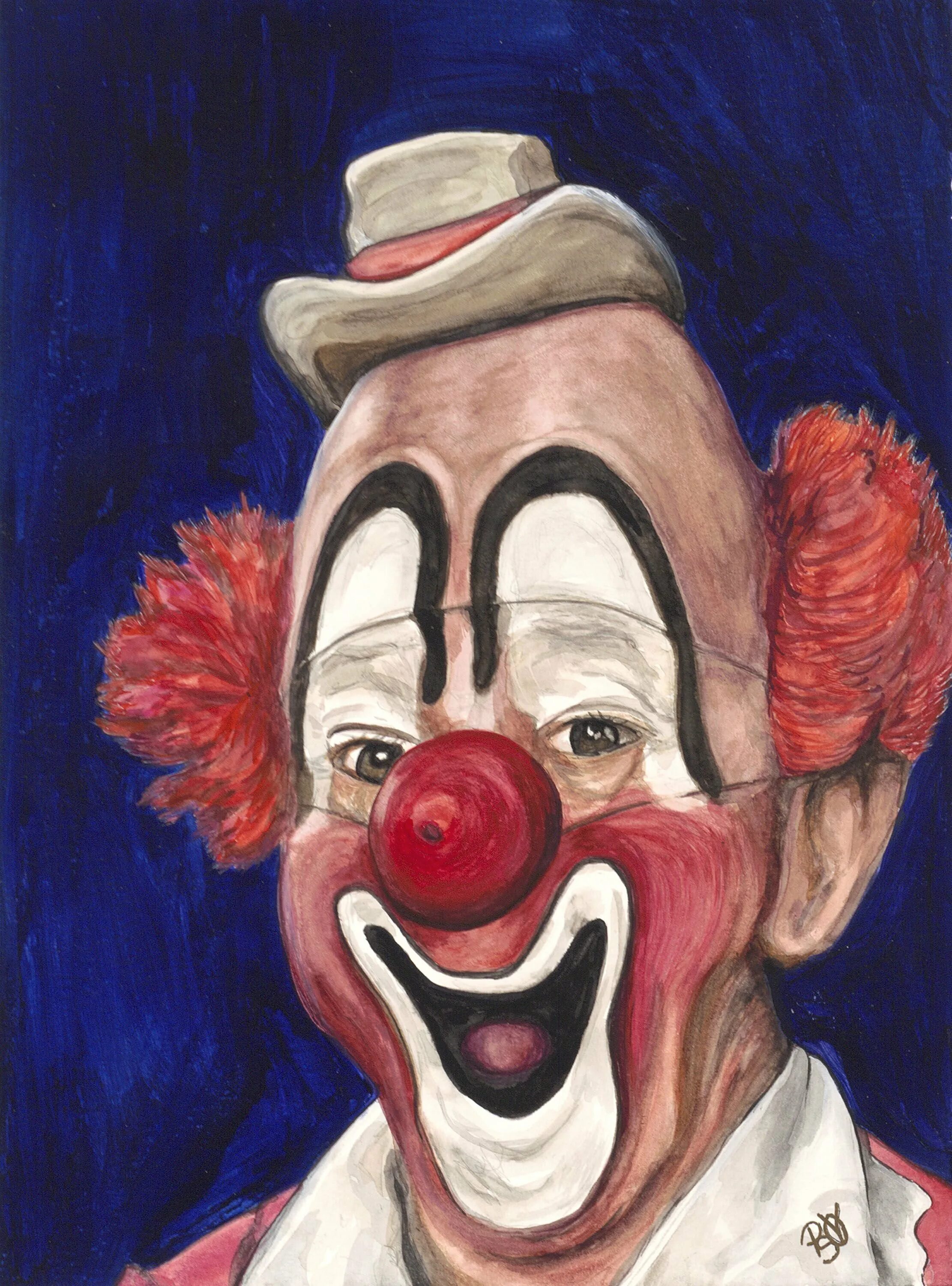 Великий клоун Пальячи. Грустный клоун. Портрет клоуна. Клоуны тихо