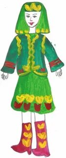 Татарский национальный костюм нарисовать