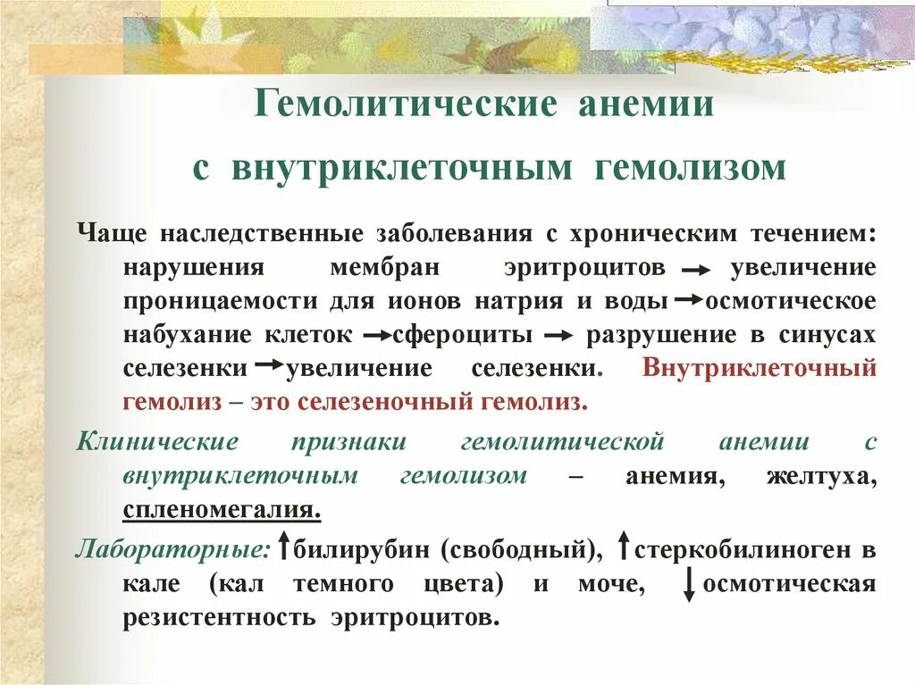 Гемолитический латынь. Внутриклеточная гемолитическая анемия. Гемолитические анемии с внутриклеточным гемолизом. Внутриклеточный гемолиз при гемолитической анемии. Хронической гемолитической анемии с внутриклеточным гемолизом.