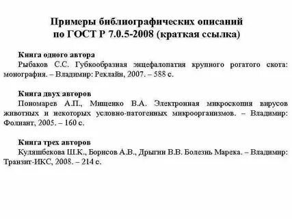 Описание книг по госту