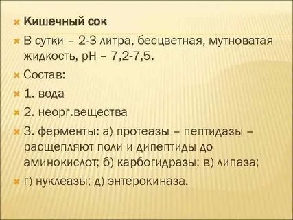 Кишечный сок состав