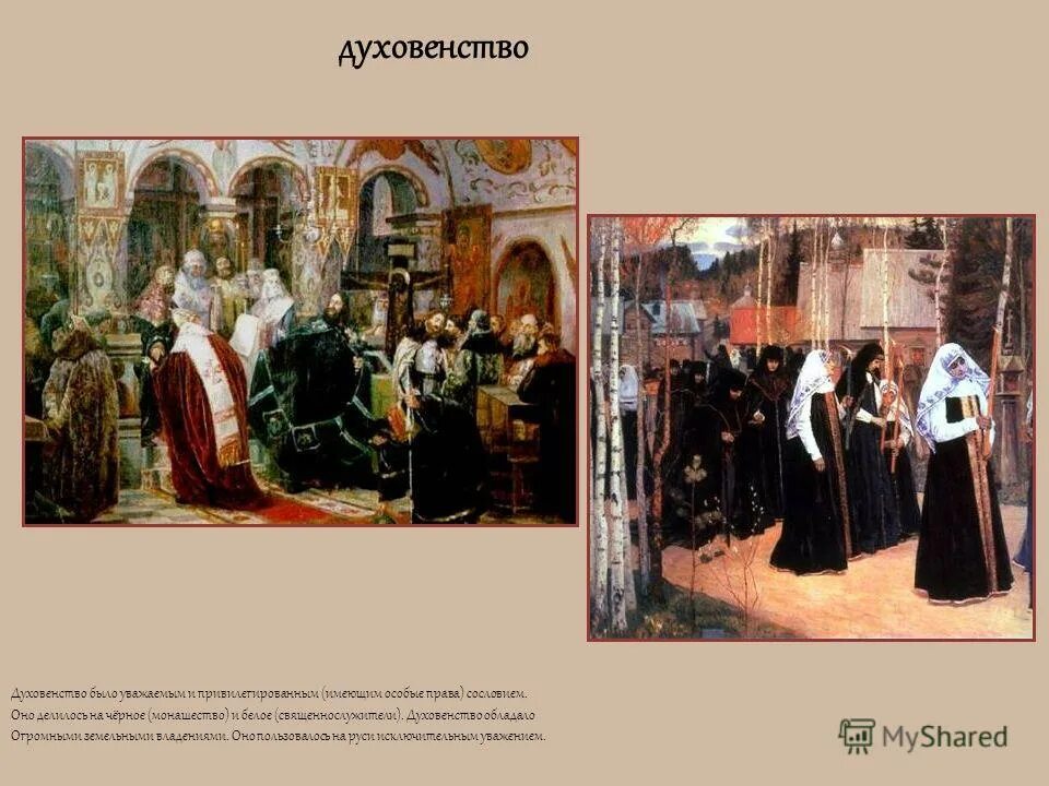 Духовенство определение. Черное и белое духовенство на Руси. Презентация о священнослужителях. Белое духовенство картины. Быт духовенства.
