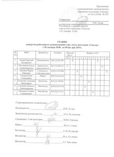 Приказ график дежурств