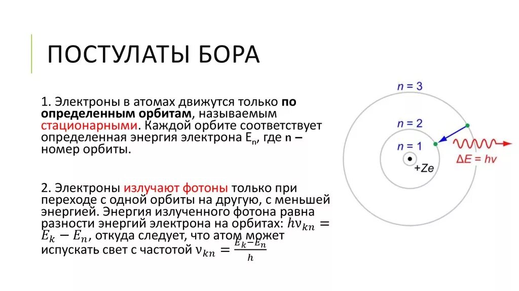 Атомная модель Бора постулаты Бора. Модель атома по Бору постулаты. Строение атома постулаты Бора. Модель атома Бора постулаты Бора. Постулат стационарных орбит