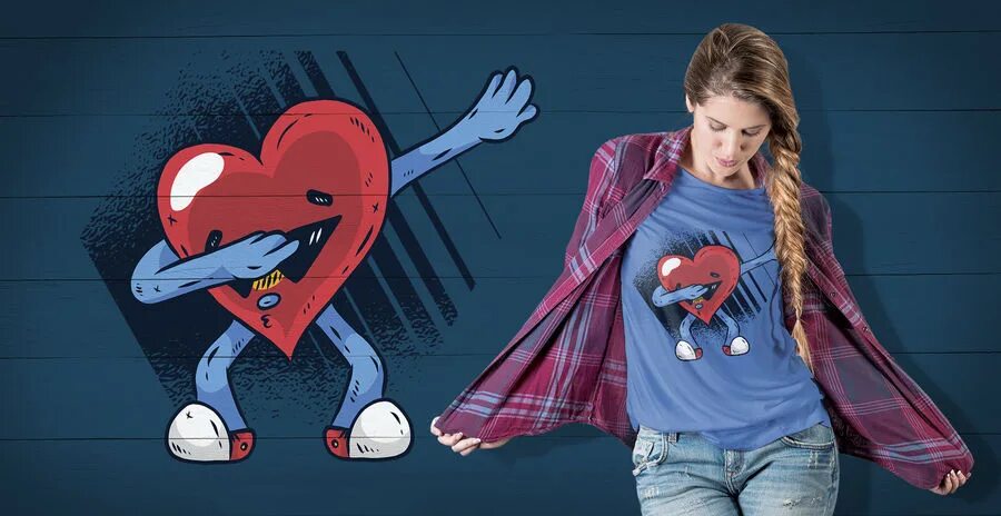 Eye-catching 3(loop). T Shirt Design Heart. Design by Vexels. Eye-catching фулл.