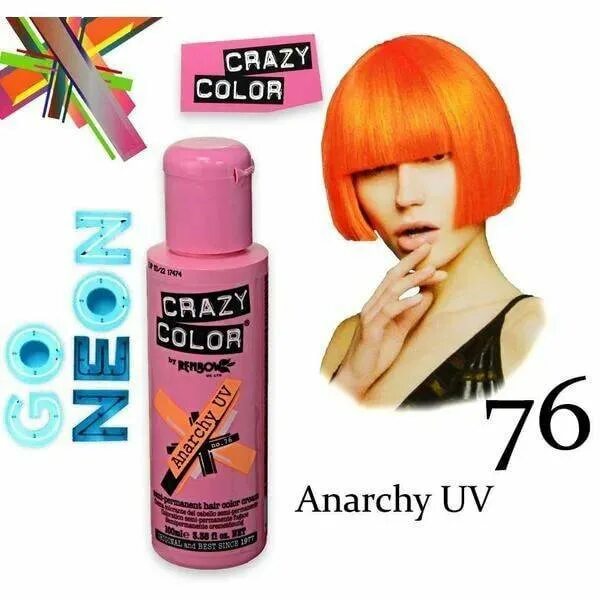 Color сколько держать. Crazy Color Anarchy UV. Crazy Color Rebel UV. Crazy Color краска для волос. Crazy Color Rebel UV на волосах.