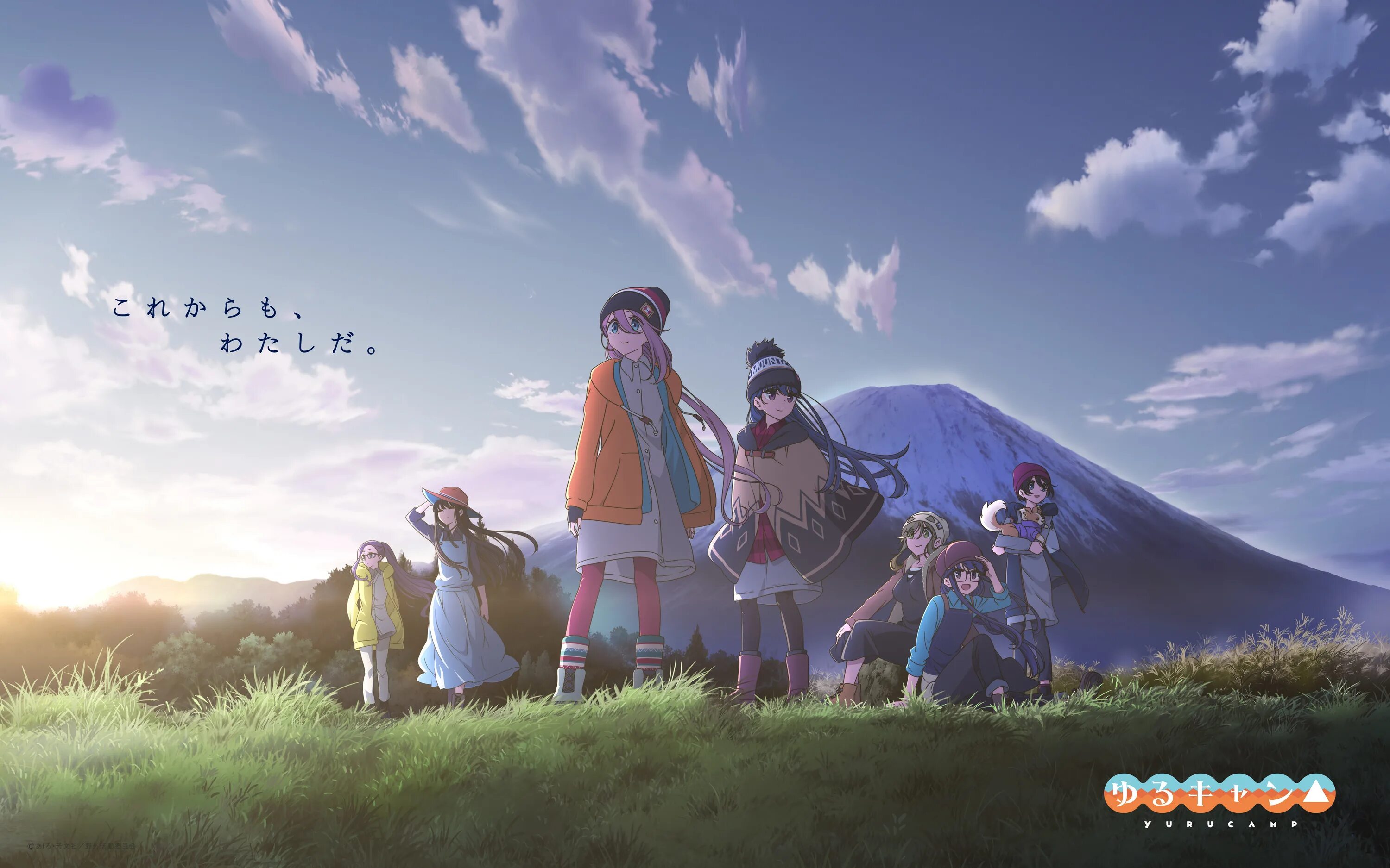 Back camp. Лагерь на свежем воздухе Yuru Camp. Рин Шима лагерь на свежем воздухе.