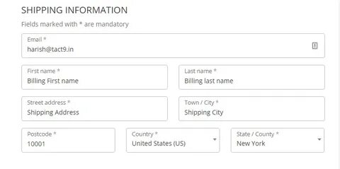 Fill the form address