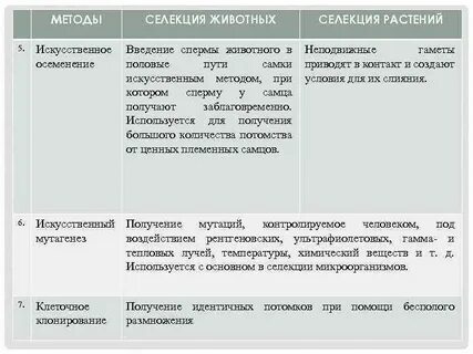 Методы и достижения селекции