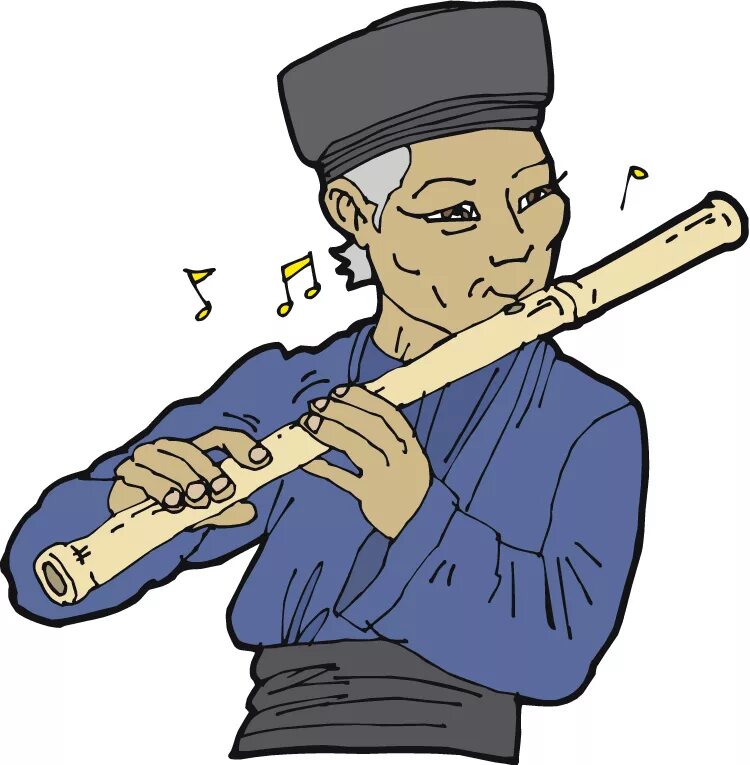 Человек дудка. Китаец, играющий на дудочке. Человек с флейтой. Флейтист рисунок. Человек играющий на дудке.