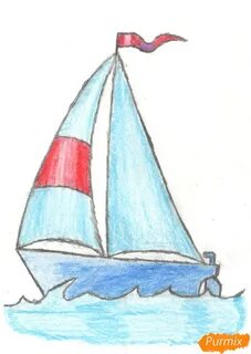 Нарисовать рисунок кораблик