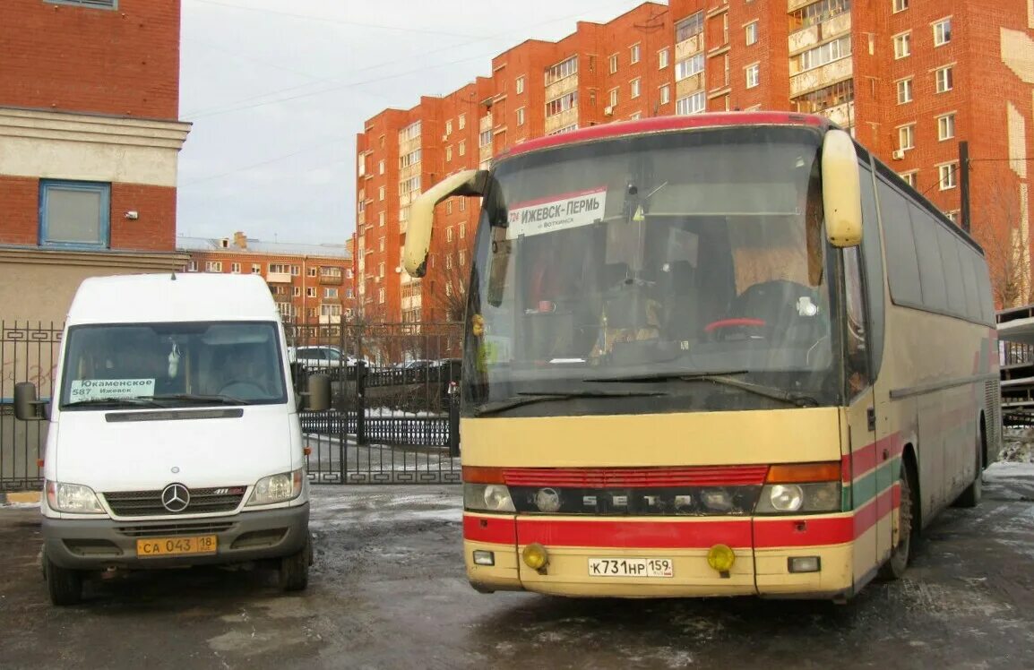 Дэу (43), к159нр70. 00731. В731нр147. Пермь 18 автобус с гайвы