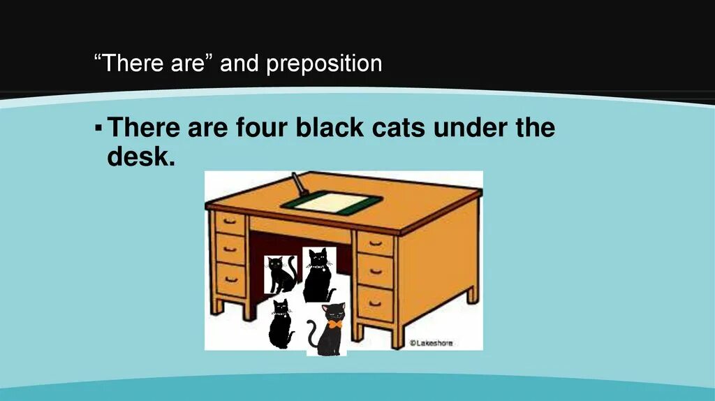 In the flat are four. Cat under the Desk. Funny Cat under the Table.