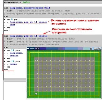 Вспомогательный алгоритм кумир