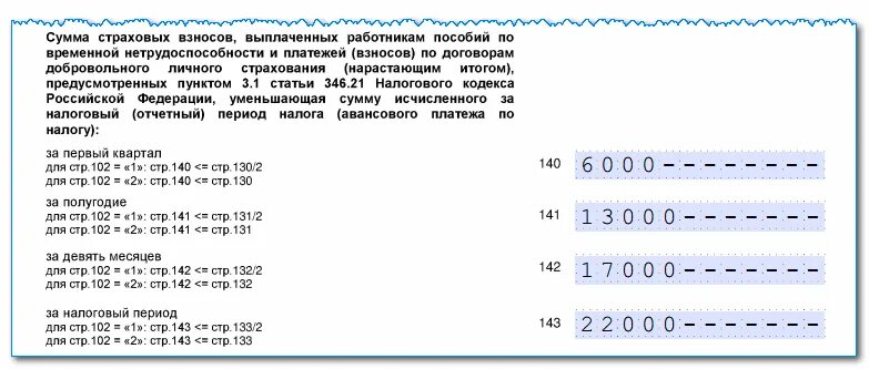 Строка 140 в усн. Сумма страховых платежей взносов и пособий. Сумма страховых взносов по работнику. Взносы в декларации УСН. Сумма страховых взносов в УСН декларации ИП образец.