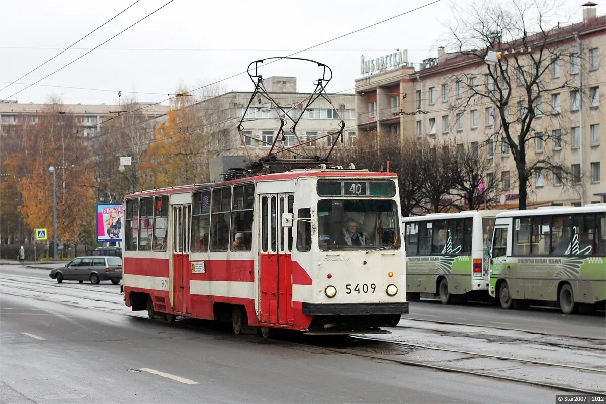 Трамвай 40 СПБ. Лм-68. Лм-68м2 5409. Трамвай 55.