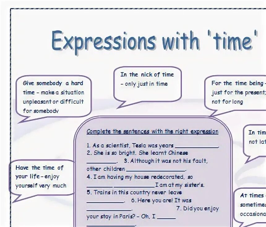 Use the expressions in the list. Expressions with time. expressions with word time. expressions with time in english. time expressions exercises.
