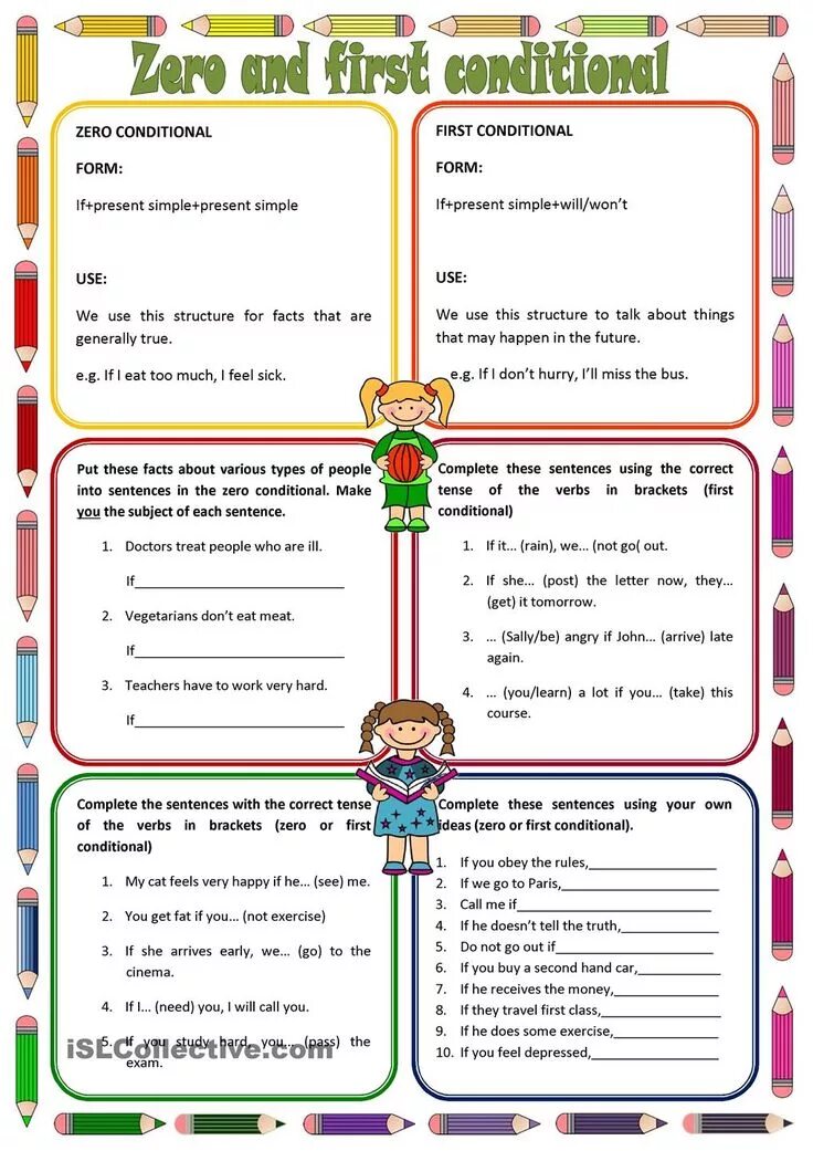 Complete the sentences with your ideas. First conditional Worksheets. Conditional 0 1 упражнения Worksheets. Conditionals в английском Worksheets Zero first. Zero and first conditional Worksheets.