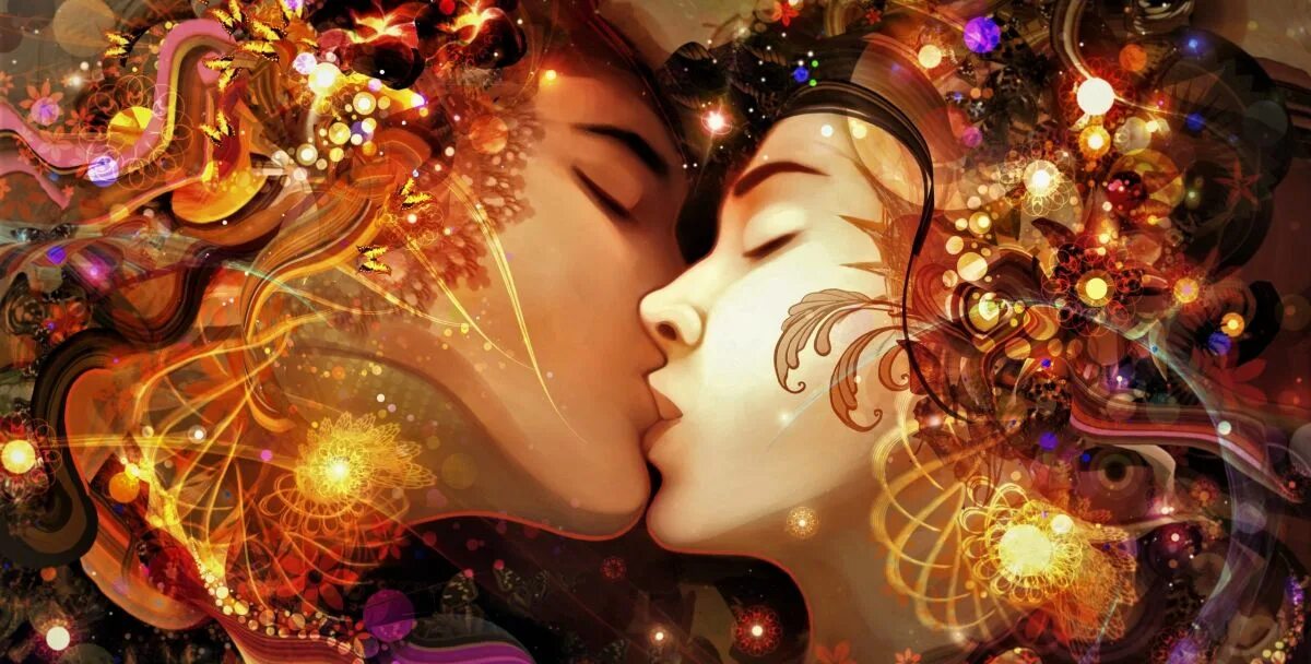 Влюби в свою жизнь. Фэнтези любовь. Волшебный поцелуй. Любовная магия. Картины для привлечения любви.