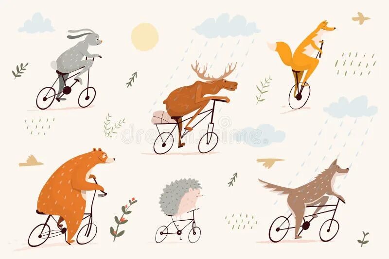 Вело лось. Медведь на велосипеде рисунок. Картина животные на велосипеде. Лось на велосипеде. Ежик на велосипеде.