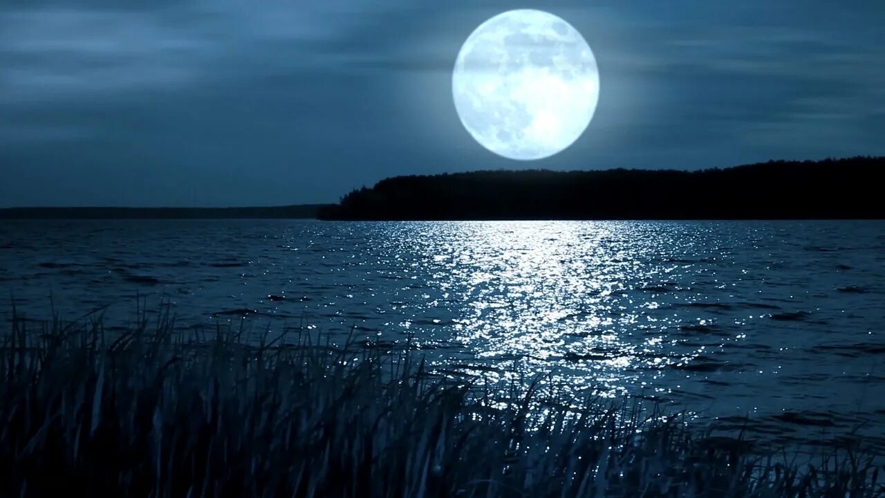 Ночь Луна. Луна над озером. Отражение Луны в воде. Озеро ночью. Сделай лунный свет