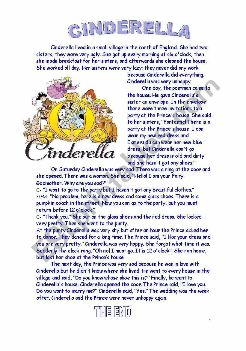 Cinderella short story for Kids. Золушка Summary in English. Cinderella на английском.