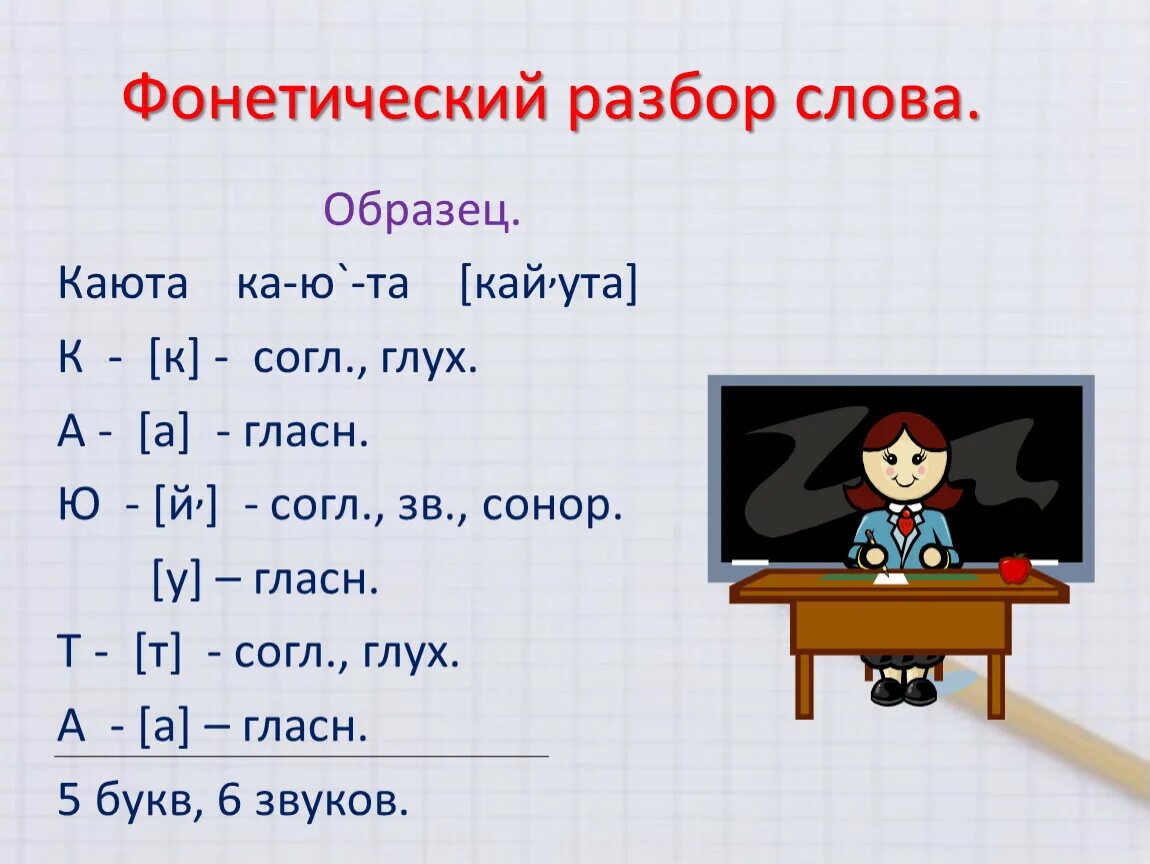 Гвоздик разбор 1. Фонетический разбор слова. Фонетический анализ слова. Фонетический анализ слова каюта. Звуковой разбор слова.