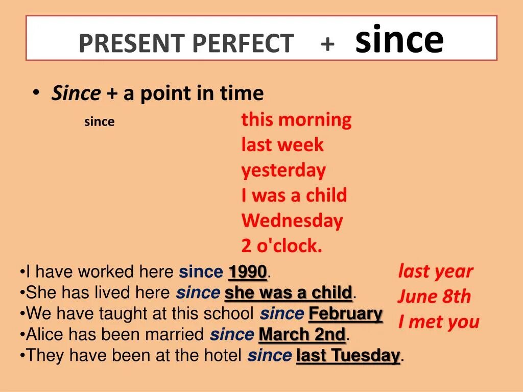 Present perfect Continuous for since. Present perfect since for правило. Since for present perfect. Present perfect предлоги since for.