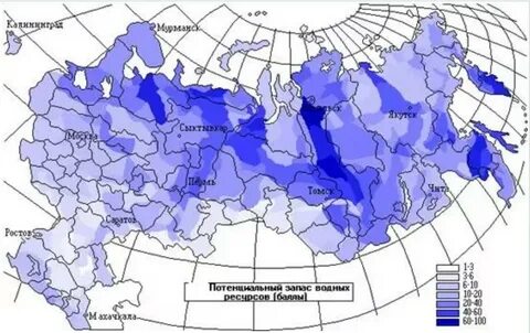 Неравномерность распределения водных ресурсов рост их