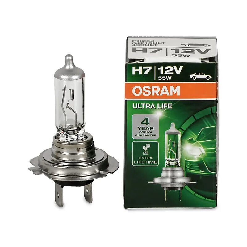 Лампа h7 12v-55w (px26d) Ultra Life (блистер 1шт.) Osram. Автолампа h7 12v 55w (px26d) 64210 Osram. Лампа Osram 12v 55w. Осрам ультра лайф н7. Лампочка h7 12v