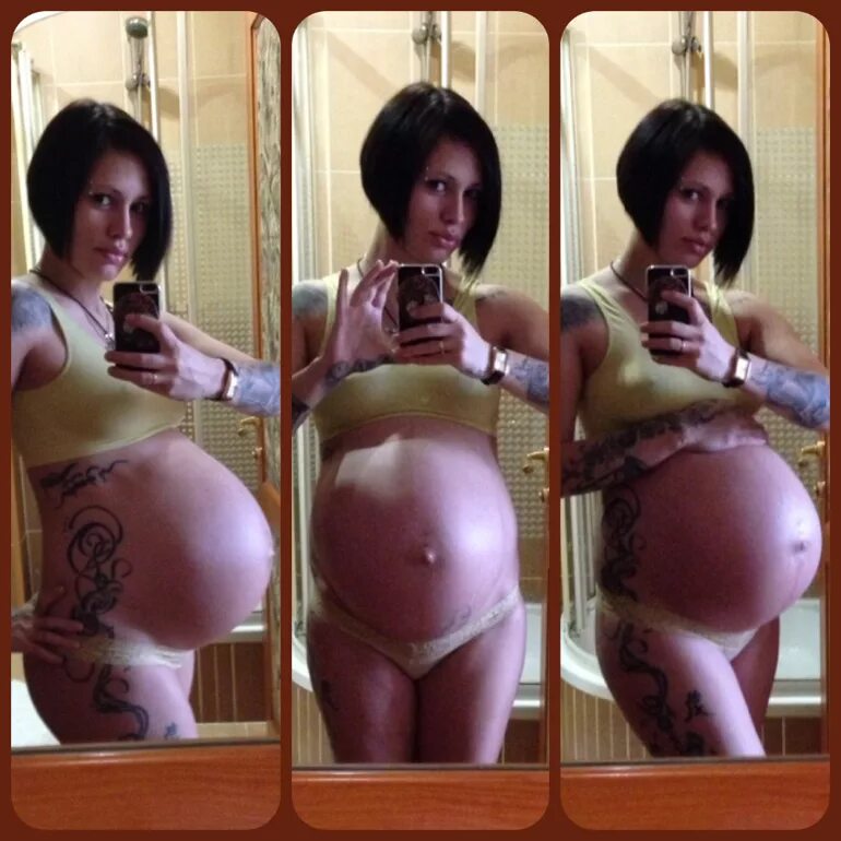 Беременность после 6 месяцев. Форма живота у беременных. Животы беременных двойней.