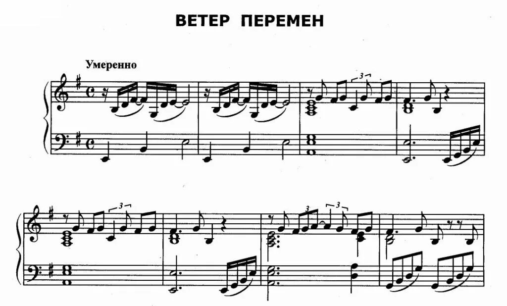 Ветер перемен на пианино. Ветер перемен ноты для фортепиано.