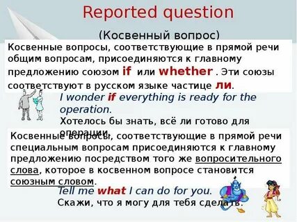 Косвенно вопросительные предложения