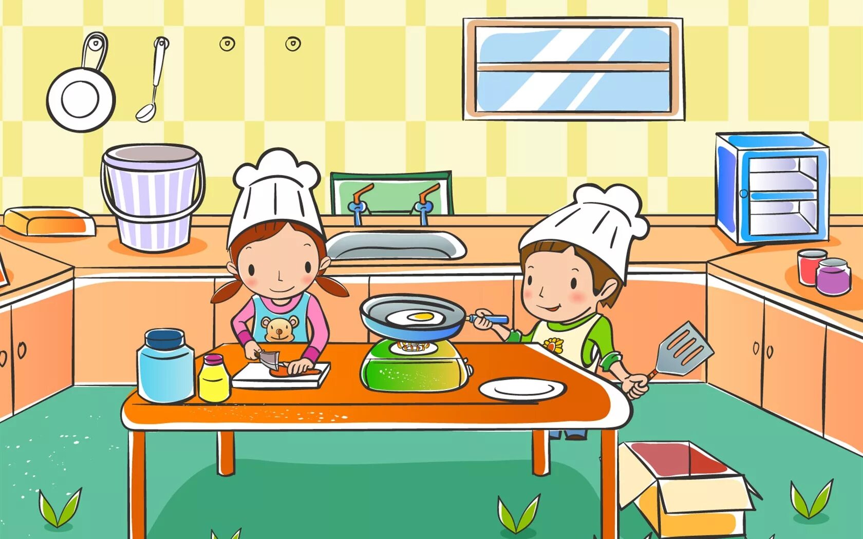 Дежурный по кухне еда. Кухня иллюстрация. Мультяшная кухня. Кухня иллюстрация для детей. Кухня для детей в детском саду.