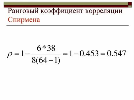 Ранговый коэффициент корреляции спирмена