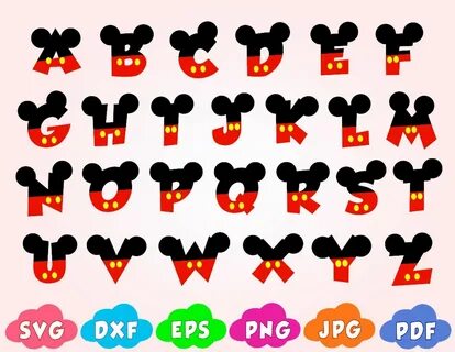 mickey mouse alphabet letters set 3 inches tall embroidered iron on.