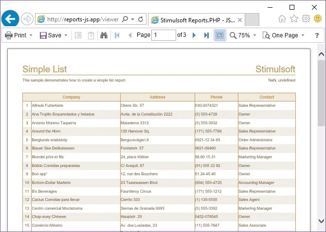 Stimulsoft Reports.php. Reporting php