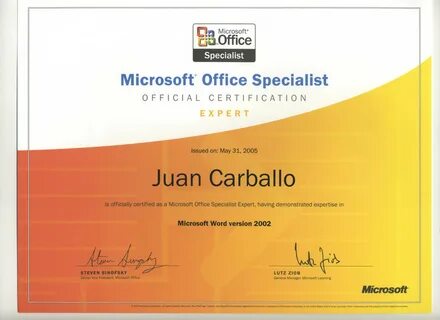Microsoft certificate