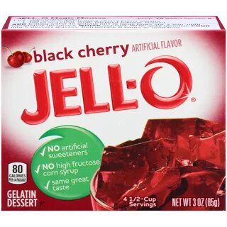 Jell-O Black Cherry Instant Powdered Gelatin Dessert 3 oz Bag - Kraft.