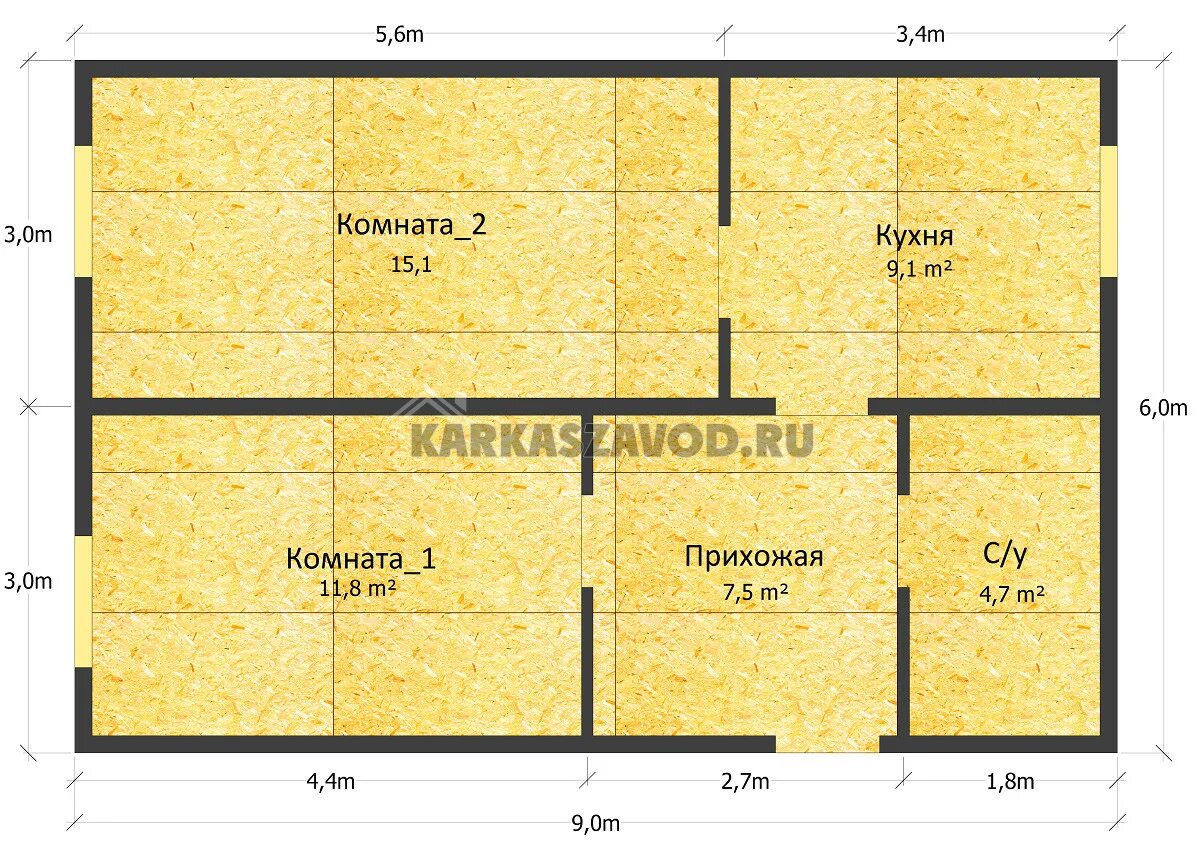 Проекты и планировки одноэтажных домов 6*9