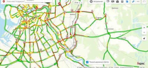 Пробки спб утром
