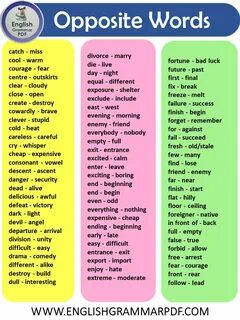 Write opposites of the words in bold